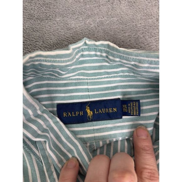 Ralph Lauren Long Sleeve Button Down Shirt Men's Size 2XL XXL Green - Picture 5 of 10
